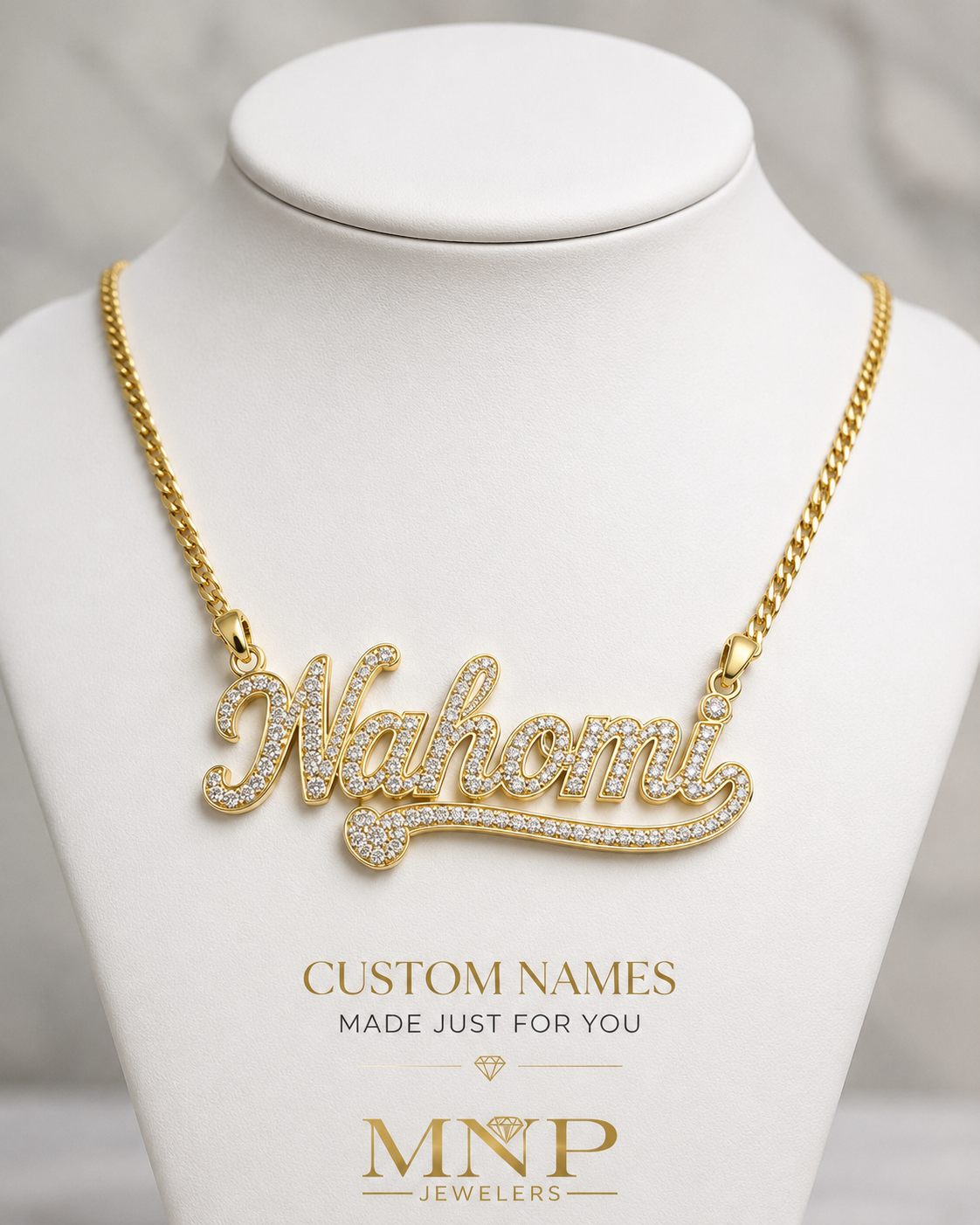 14kt name chain Vanessa Ashley (instagram)