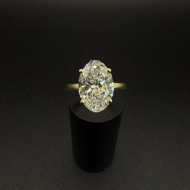 14K Yellow Gold Solitaire Oval Lab Diamond Ring