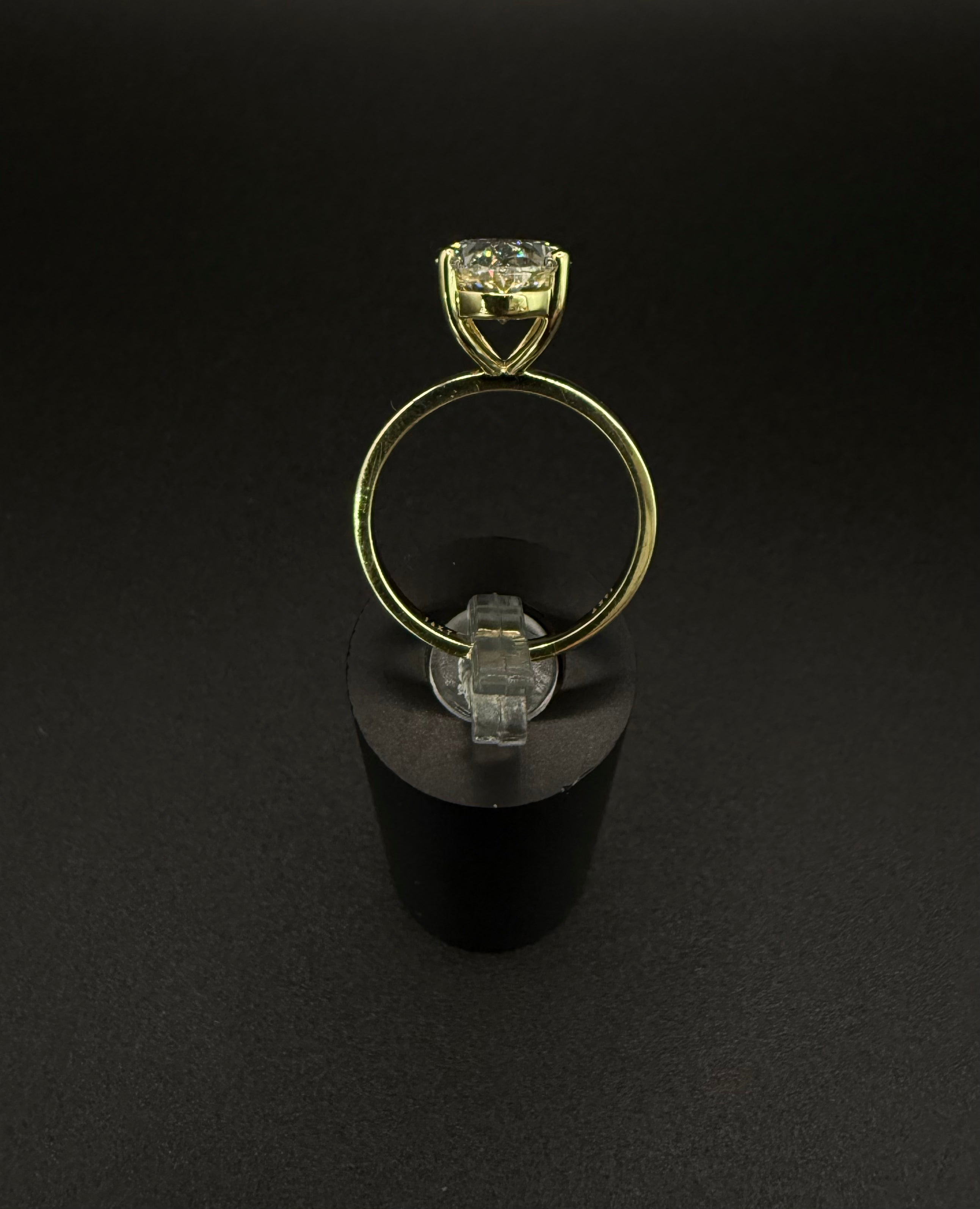 14K Yellow Gold Solitaire Oval Lab Diamond Ring