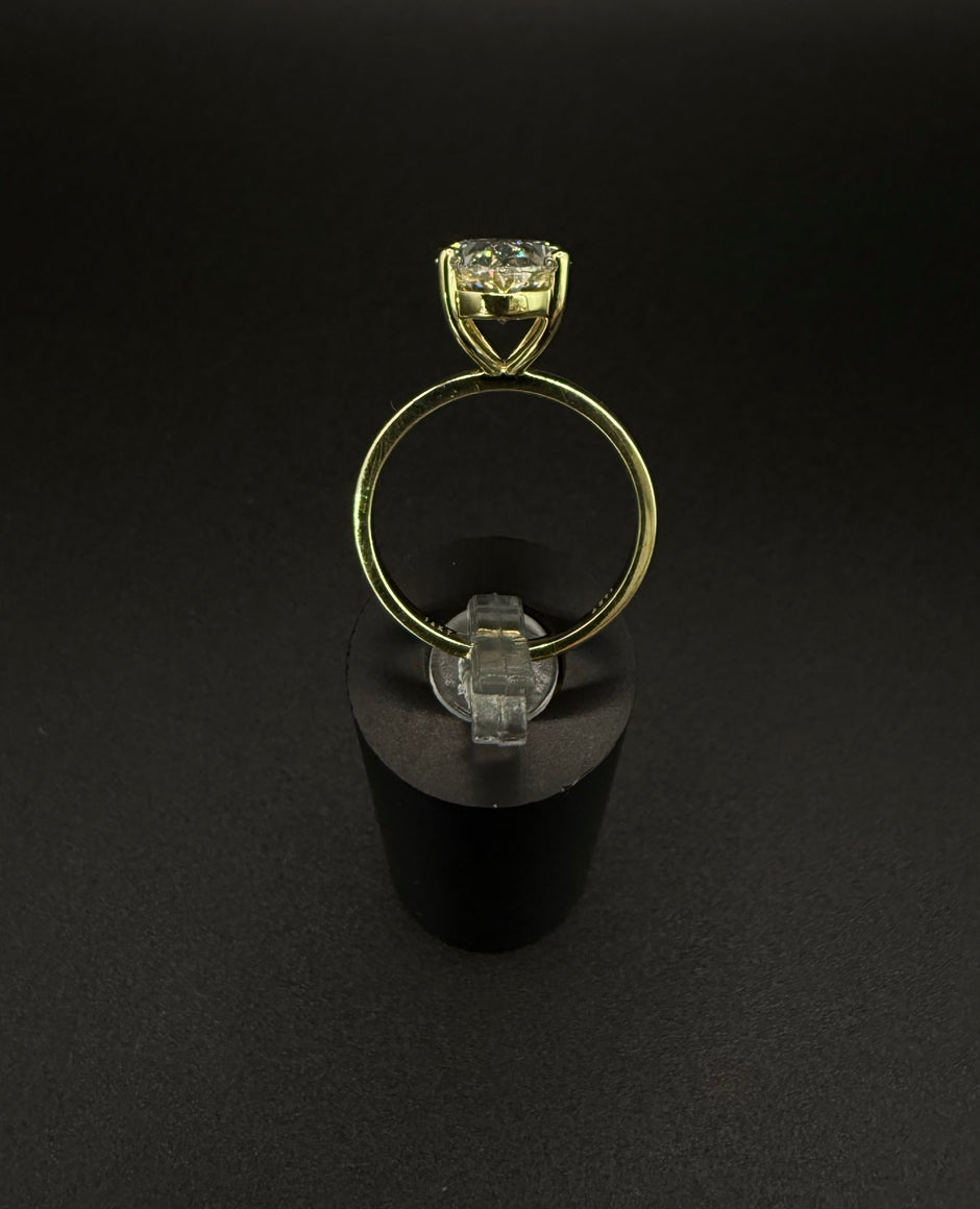14K Yellow Gold Solitaire Oval Lab Diamond Ring