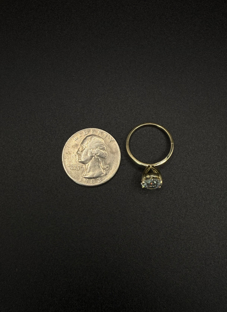 14K Yellow Gold Solitaire Oval Lab Diamond Ring