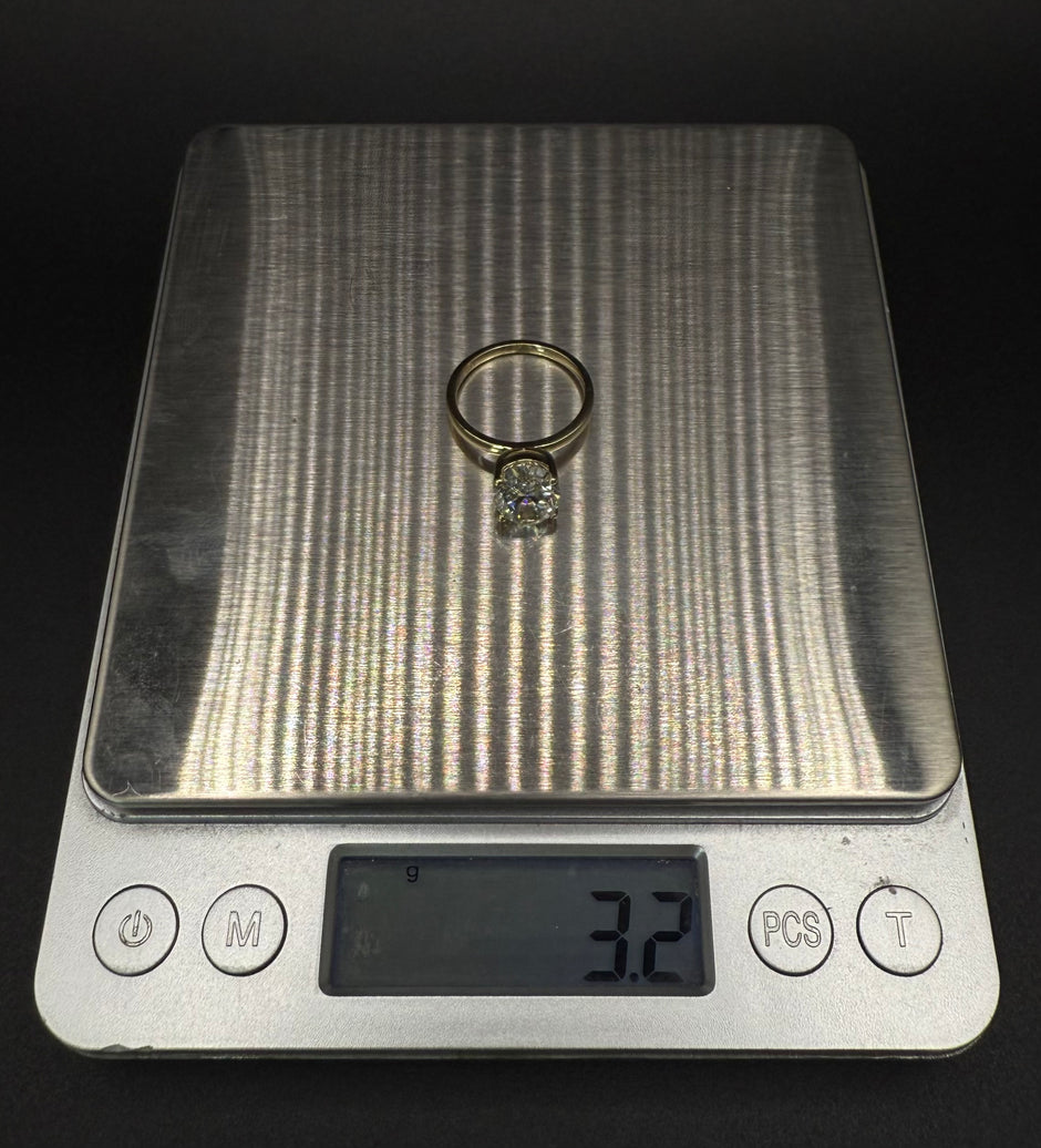 14K Yellow Gold Solitaire Oval Lab Diamond Ring