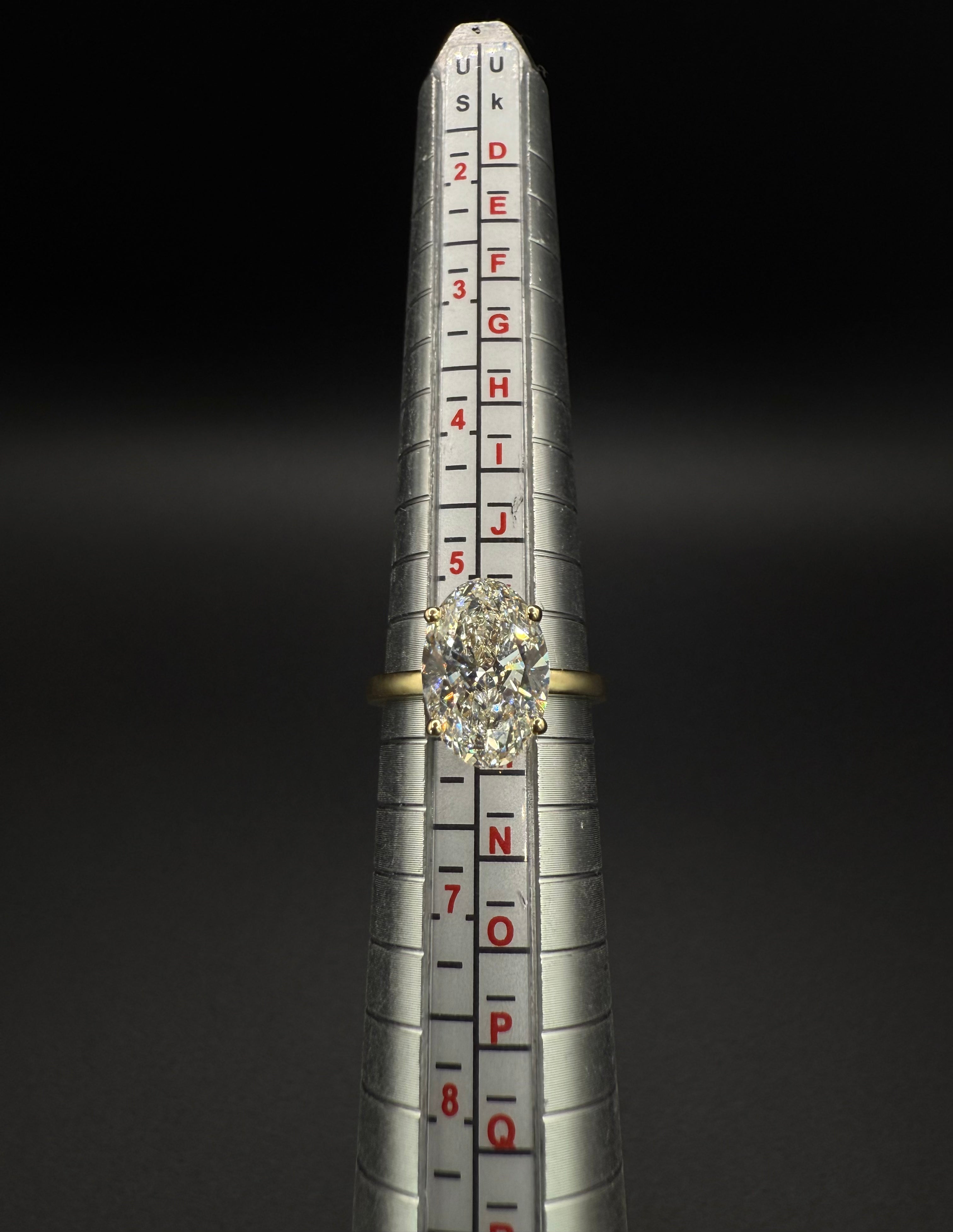 14K Yellow Gold Solitaire Oval Lab Diamond Ring