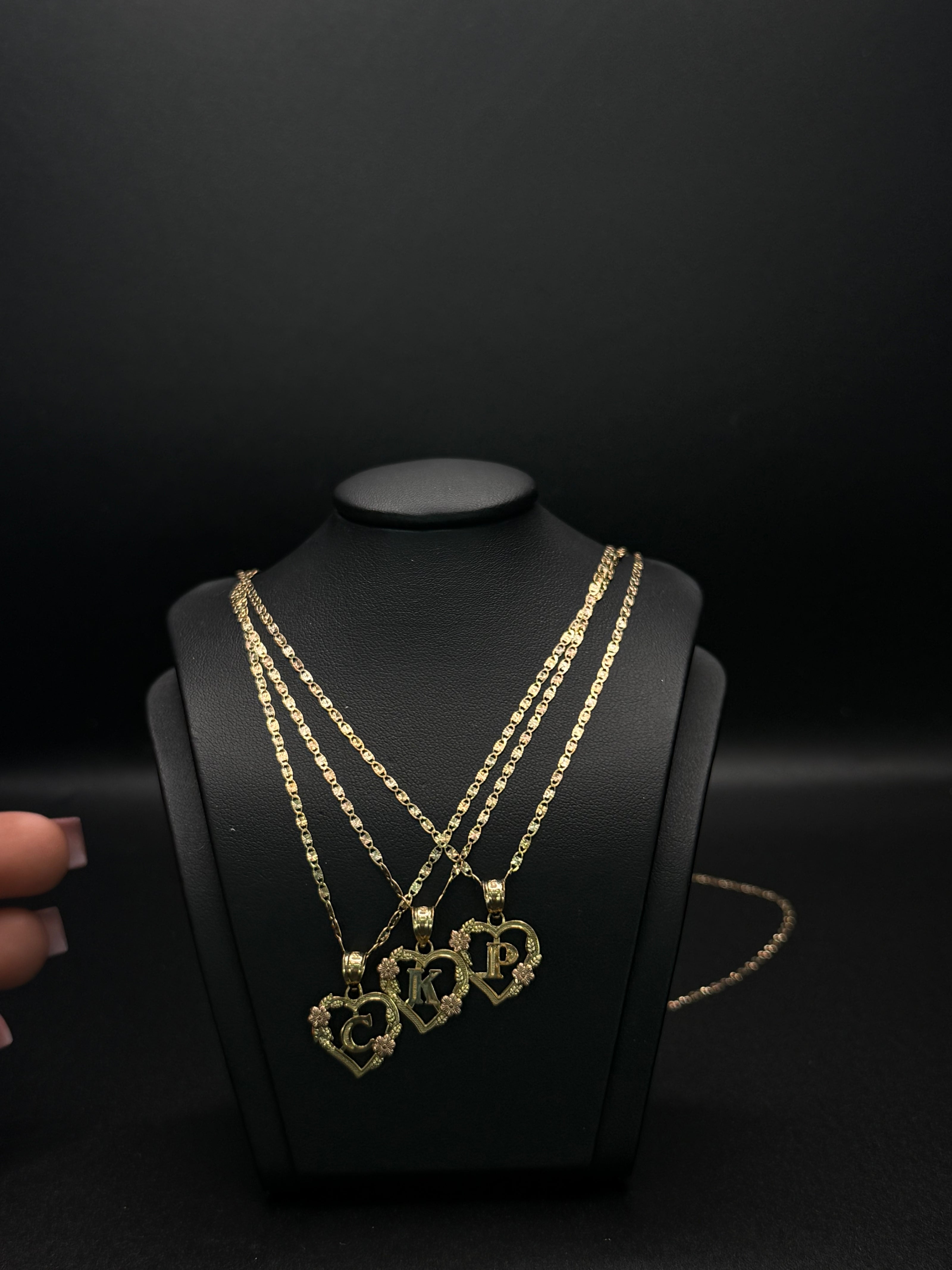 KID'S CHAIN AND PENDANT INITIAL 14KT