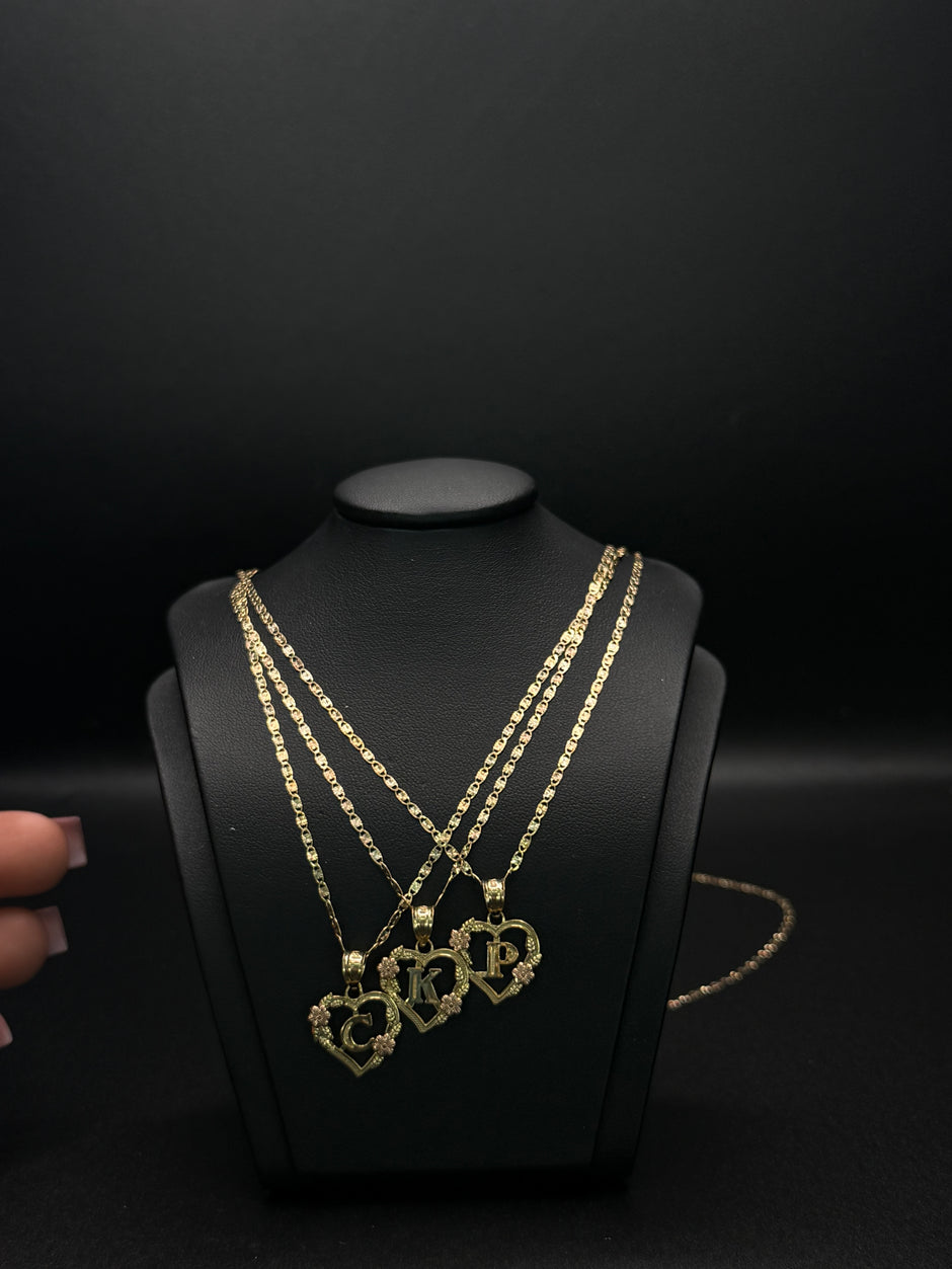 KID'S CHAIN AND PENDANT INITIAL 14KT