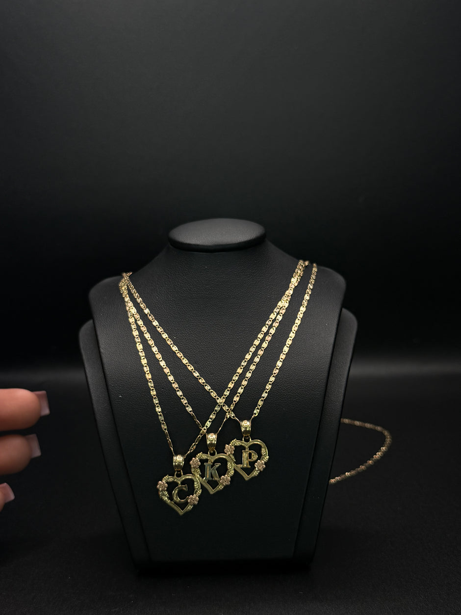 KID'S CHAIN AND PENDANT INITIAL 14KT
