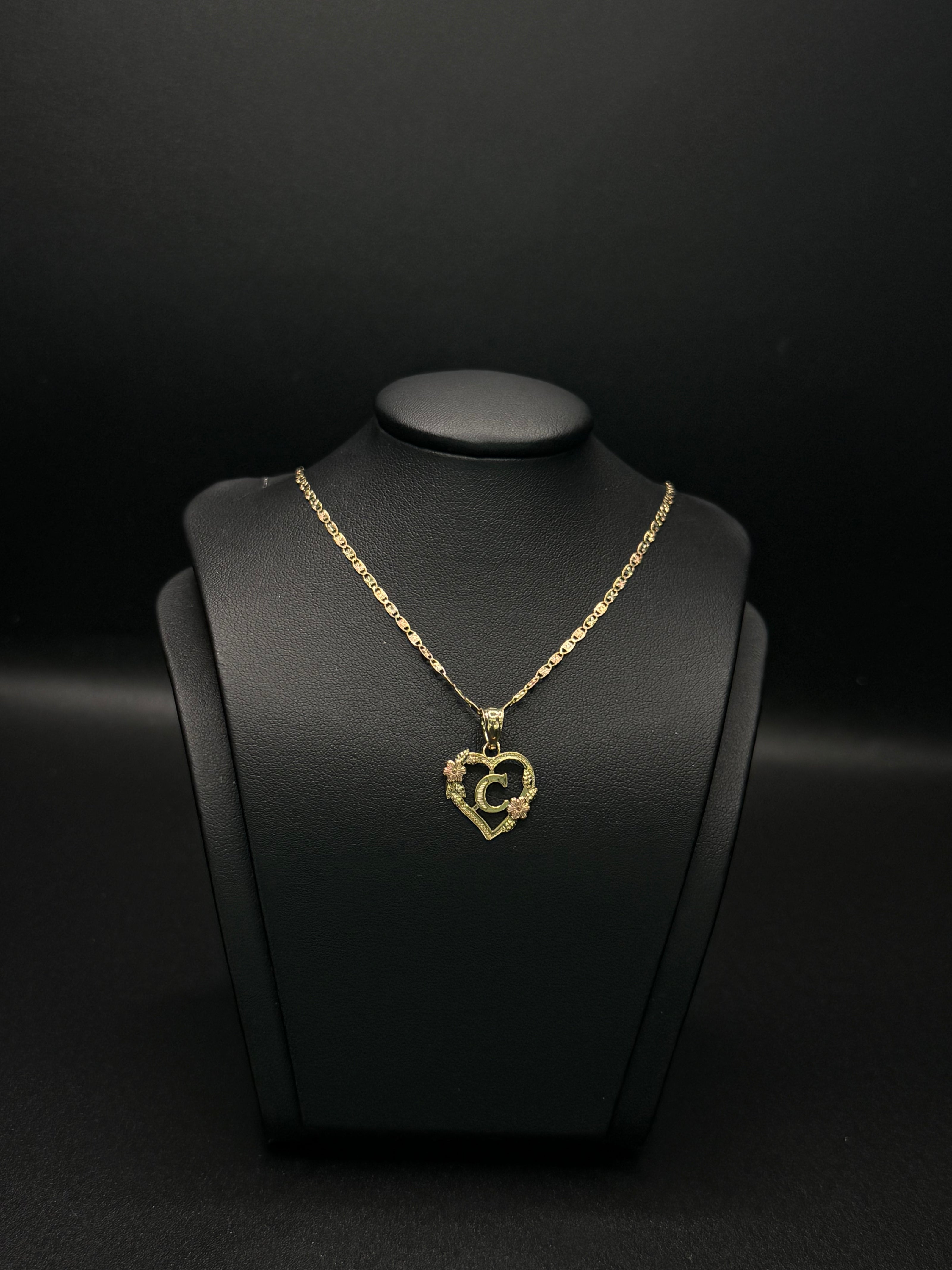 KID'S CHAIN AND PENDANT INITIAL 14KT