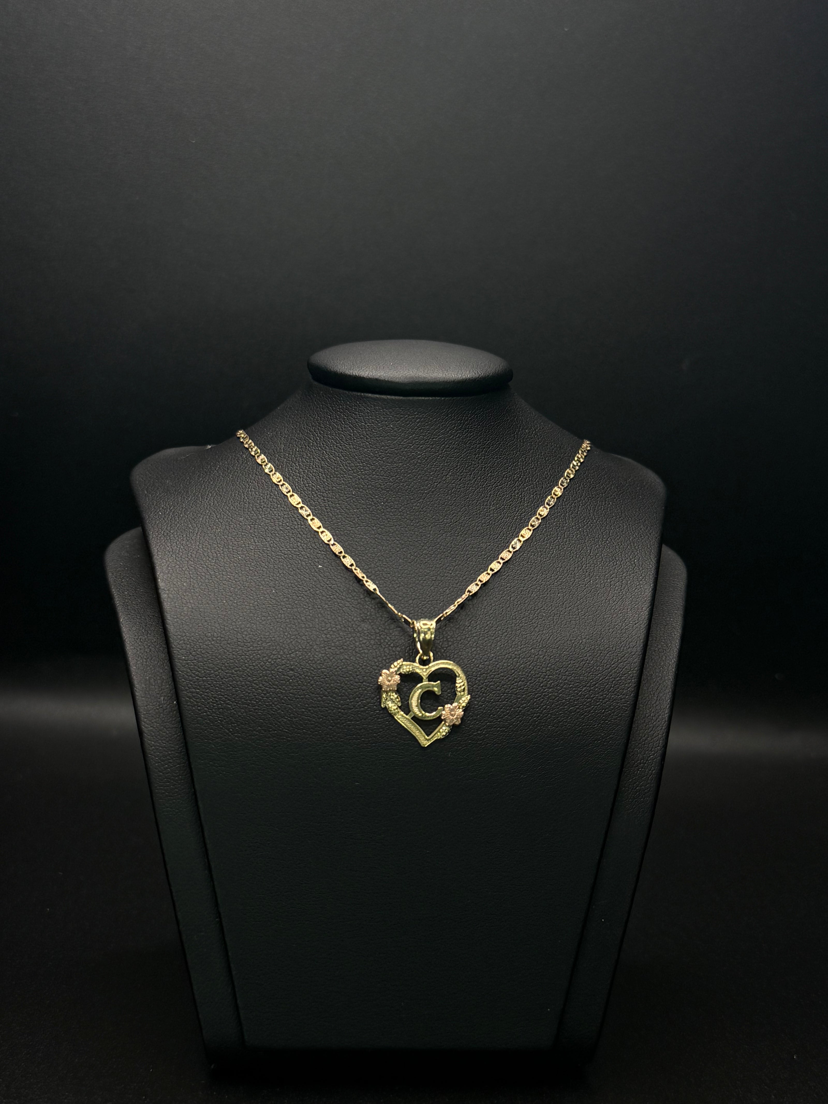 KID'S CHAIN AND PENDANT INITIAL 14KT