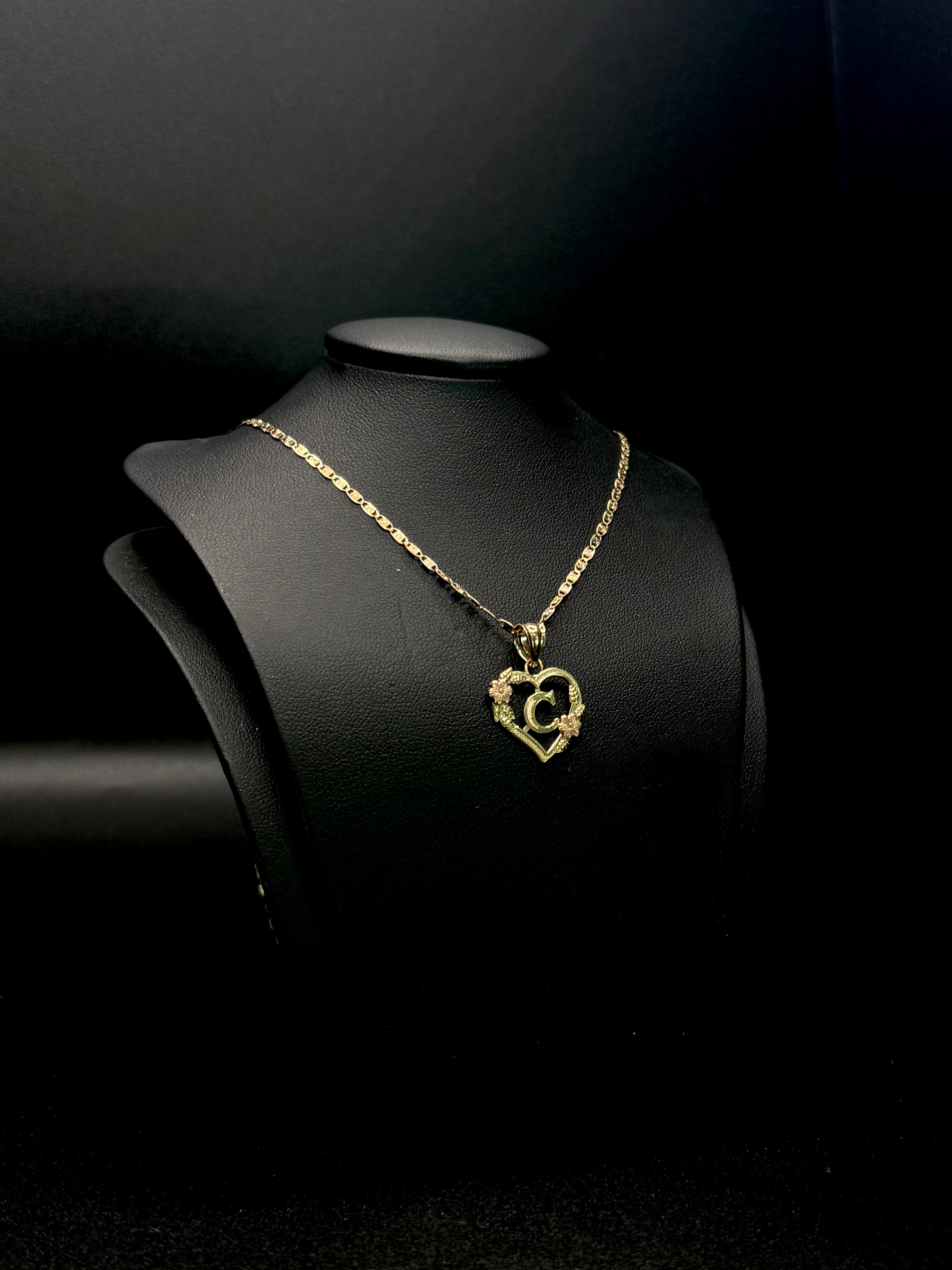 KID'S CHAIN AND PENDANT INITIAL 14KT