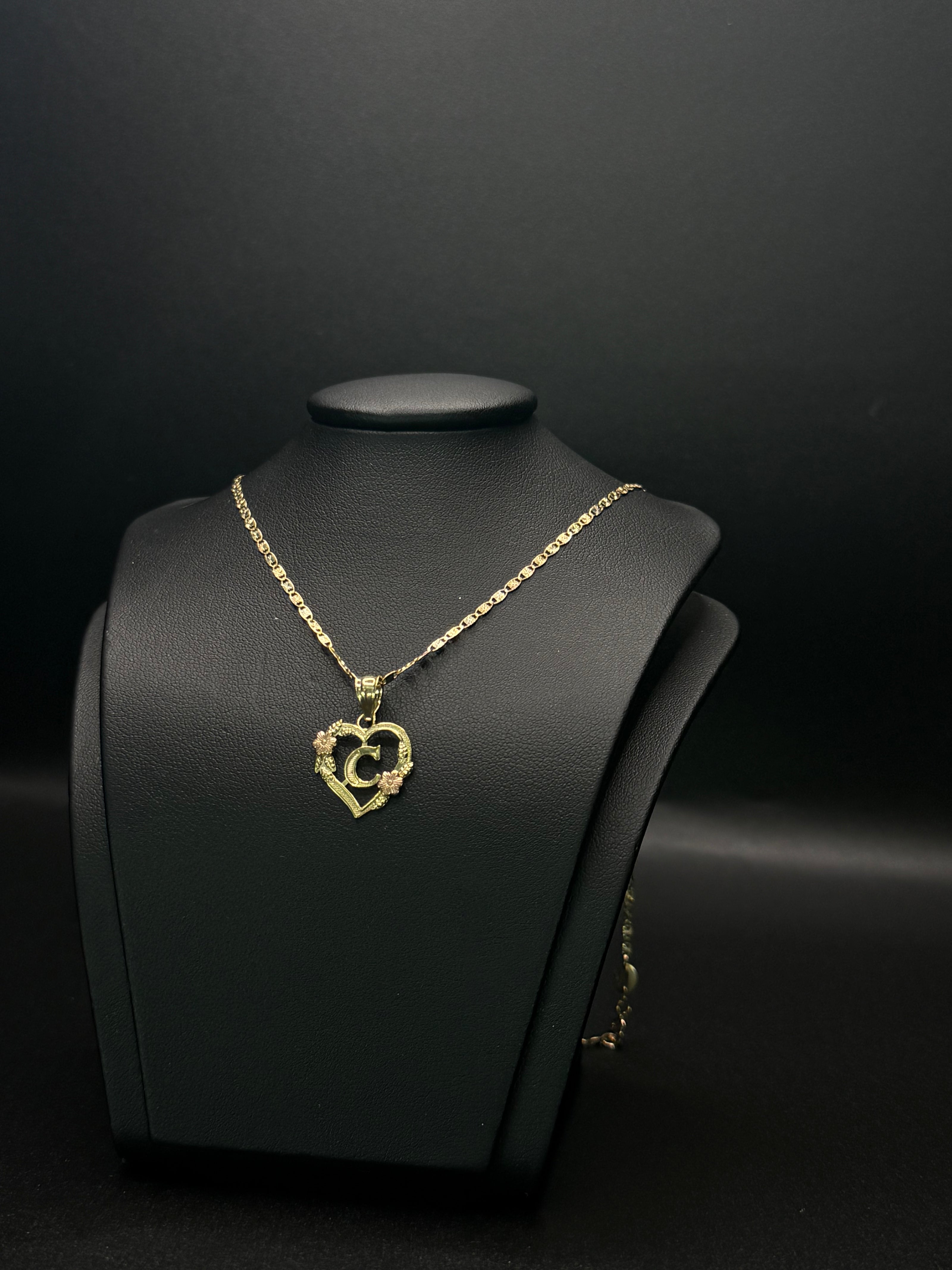KID'S CHAIN AND PENDANT INITIAL 14KT