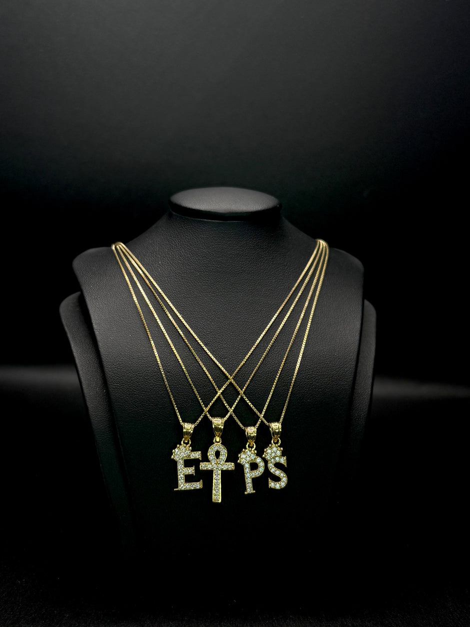 Kids Chain And Initial Pendant 14KT