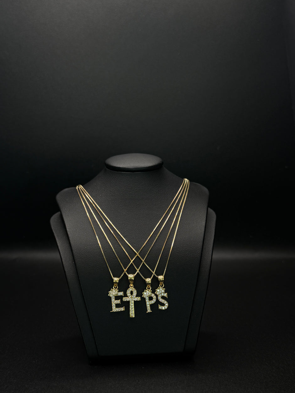 Kids Chain And Initial Pendant 14KT