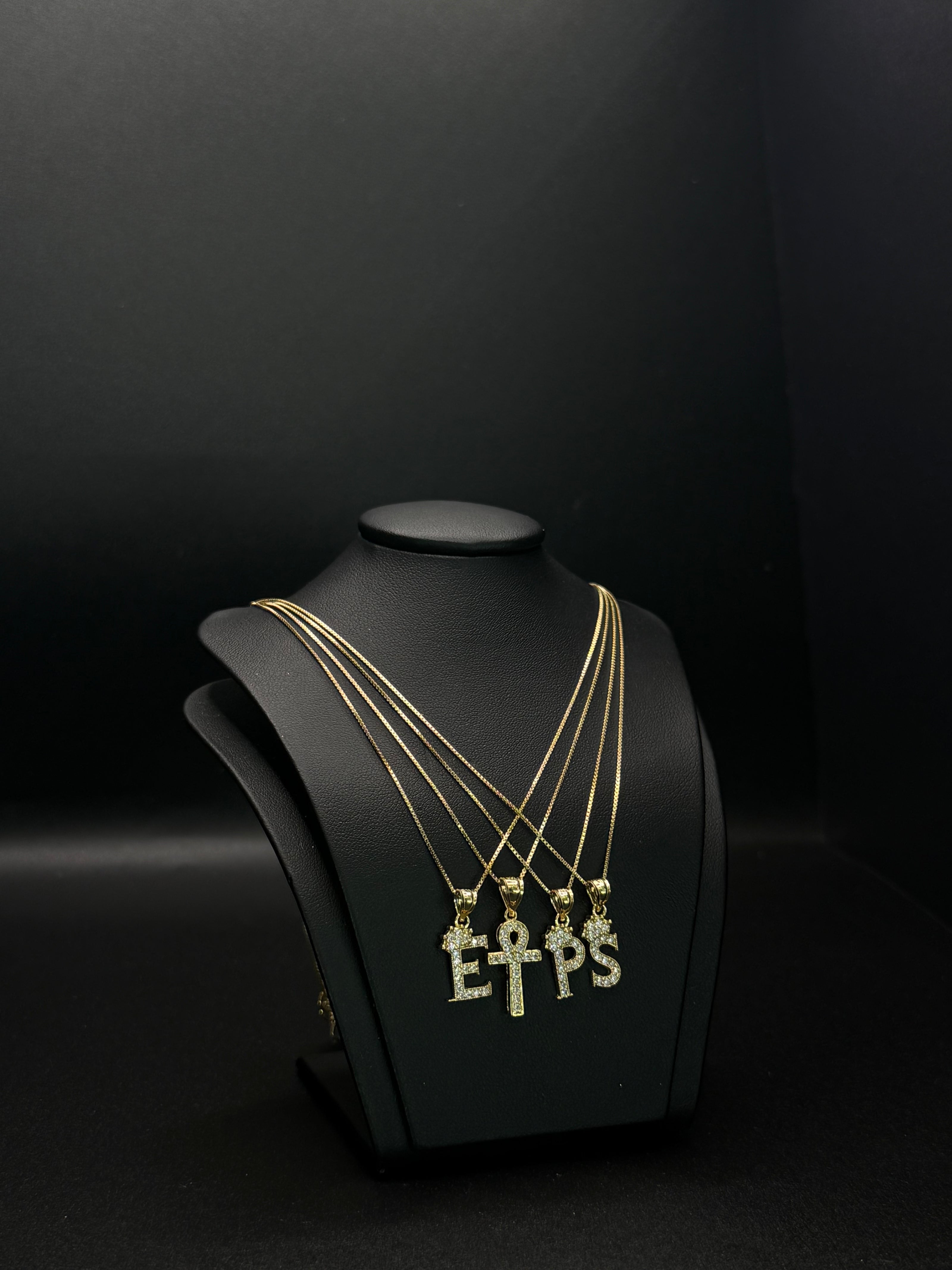 Kids Chain And Initial Pendant 14KT
