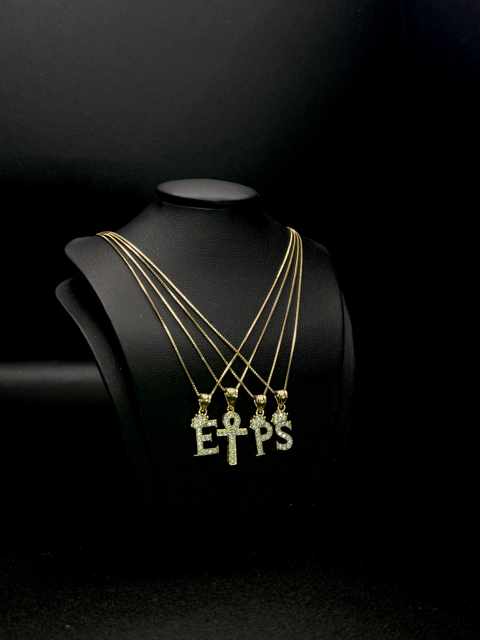 Kids Chain And Initial Pendant 14KT
