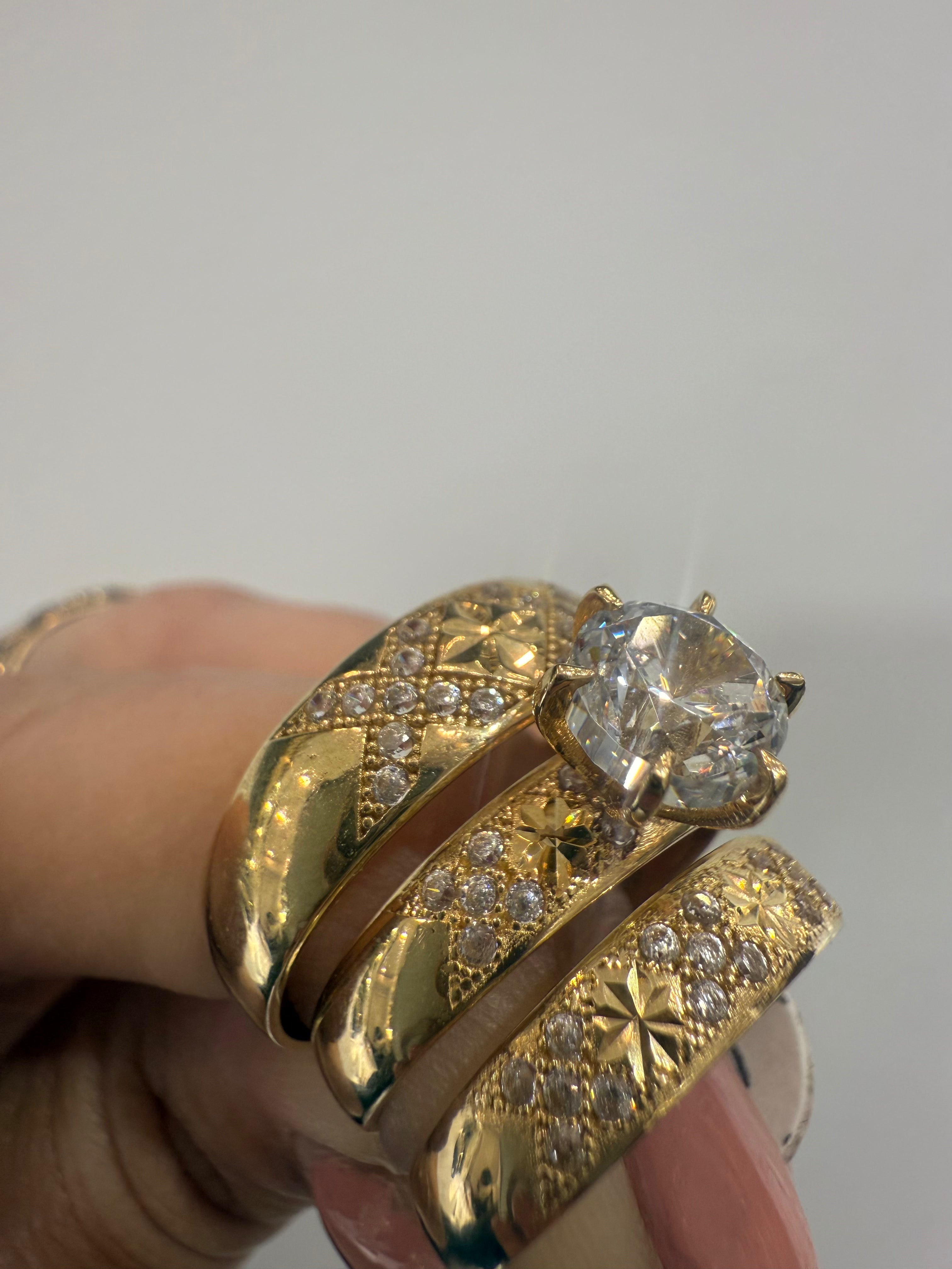 Trio Wedding Set / Set de Bodas 14KT