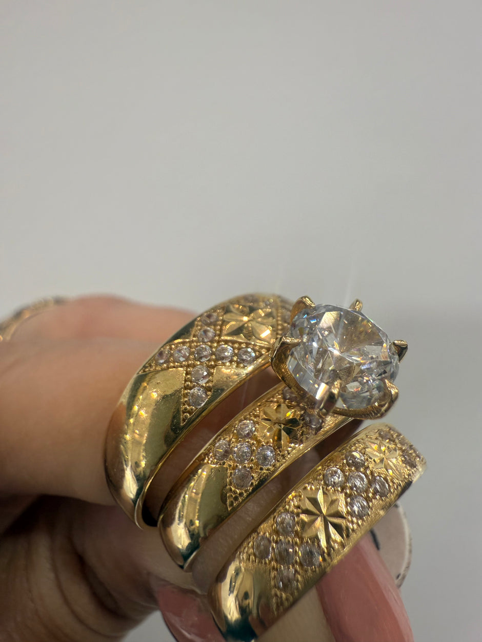 Trio Wedding Set / Set de Bodas 14KT
