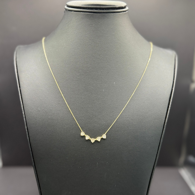 DELICATE 14KT HEARTS CHAIN