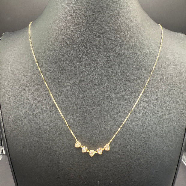 DELICATE 14KT HEARTS CHAIN