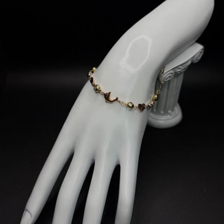 Golden Moon & Hearts Bracelet