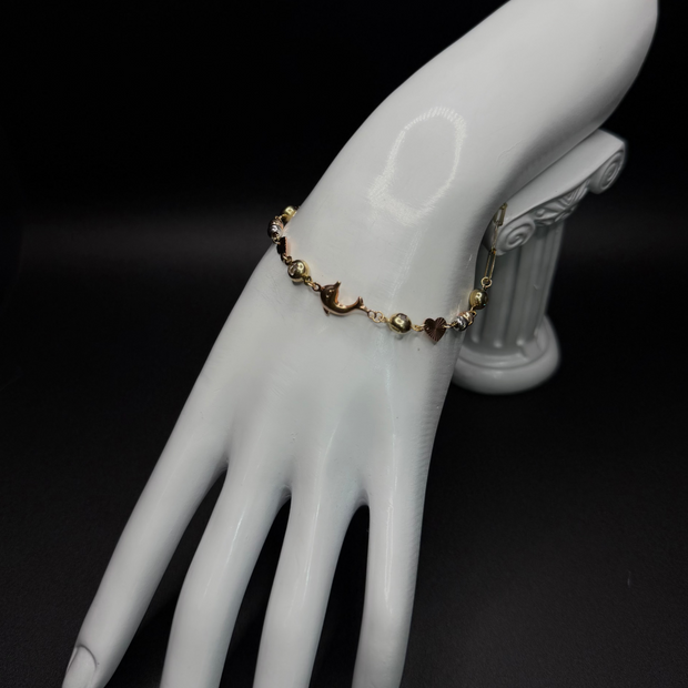 Golden Moon & Hearts Bracelet