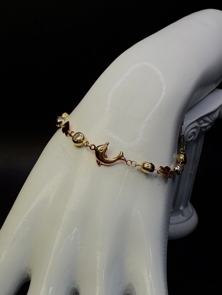 Golden Moon & Hearts Bracelet