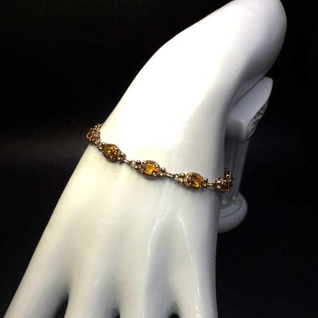 Oval Shaped Citrine Tennis Bracelet