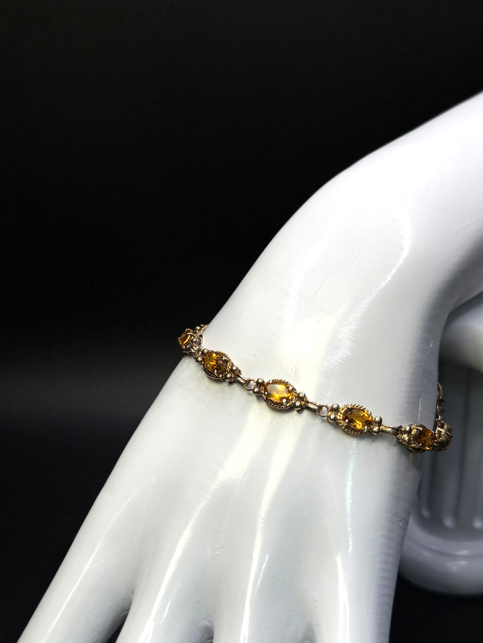 Oval Shaped Citrine Tennis Bracelet