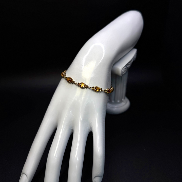 Oval Shaped Citrine Tennis Bracelet