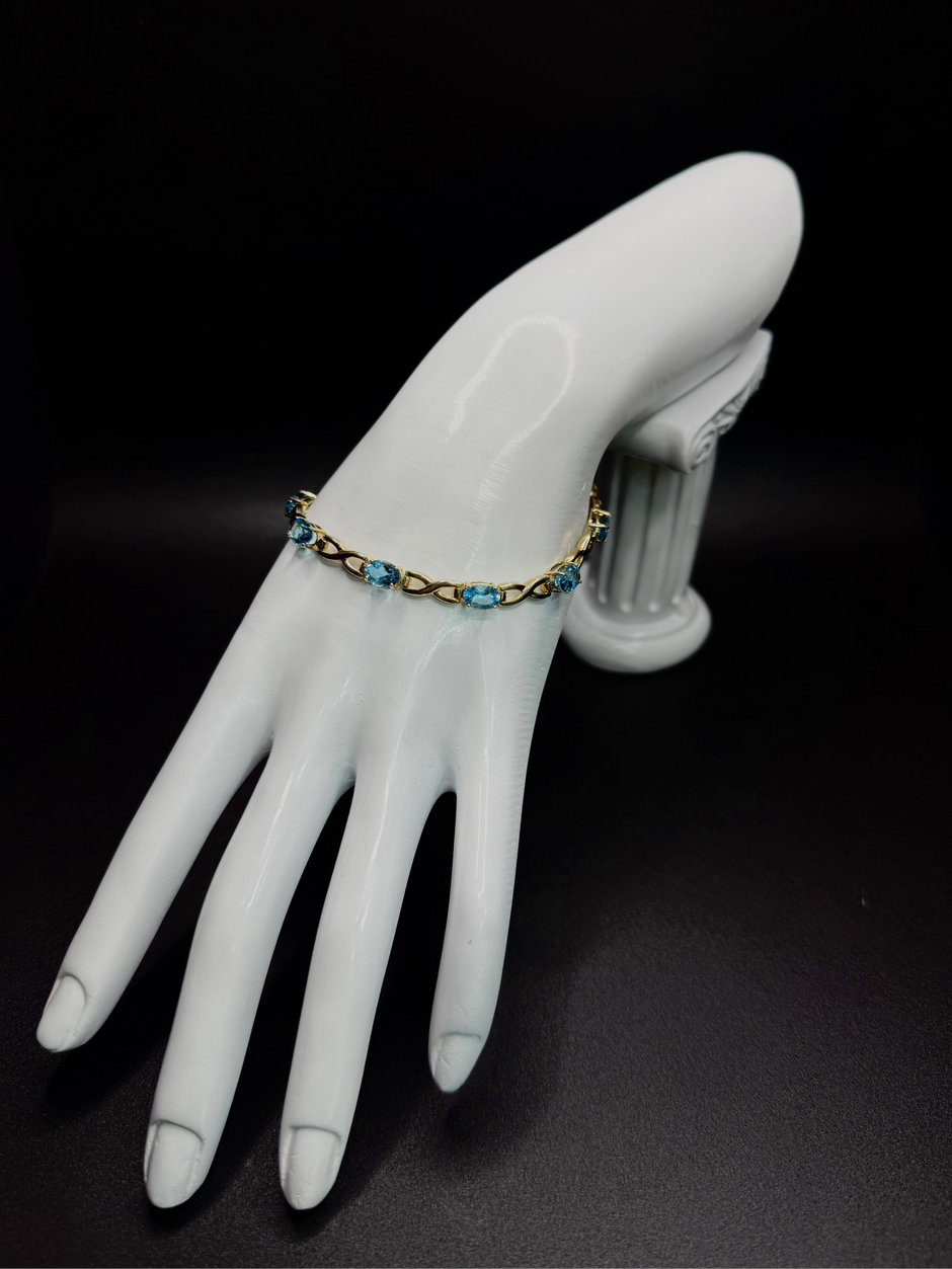 Topaz Tennis Gold Bracelet