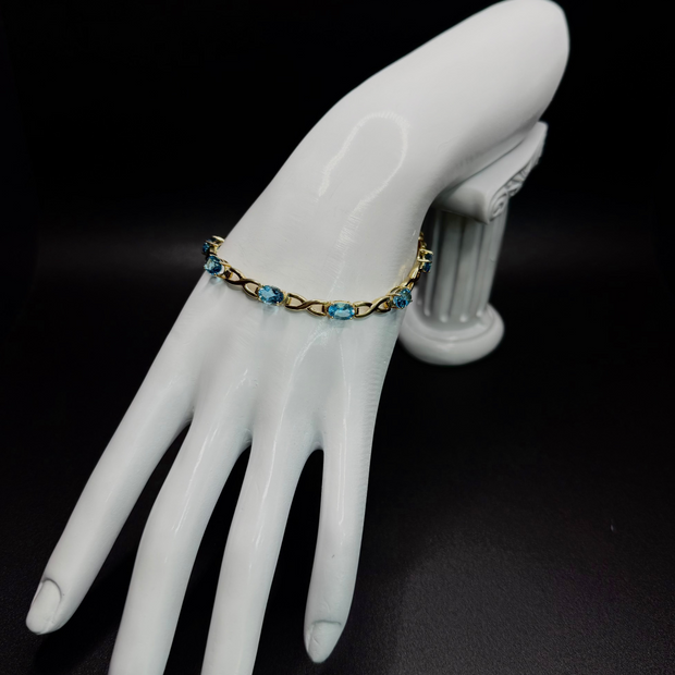 Topaz Tennis Gold Bracelet