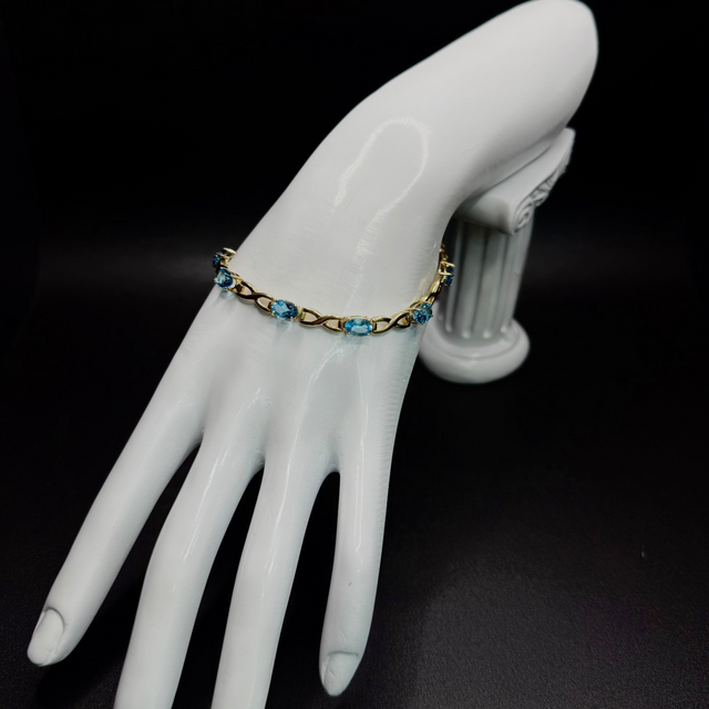 Topaz Tennis Gold Bracelet