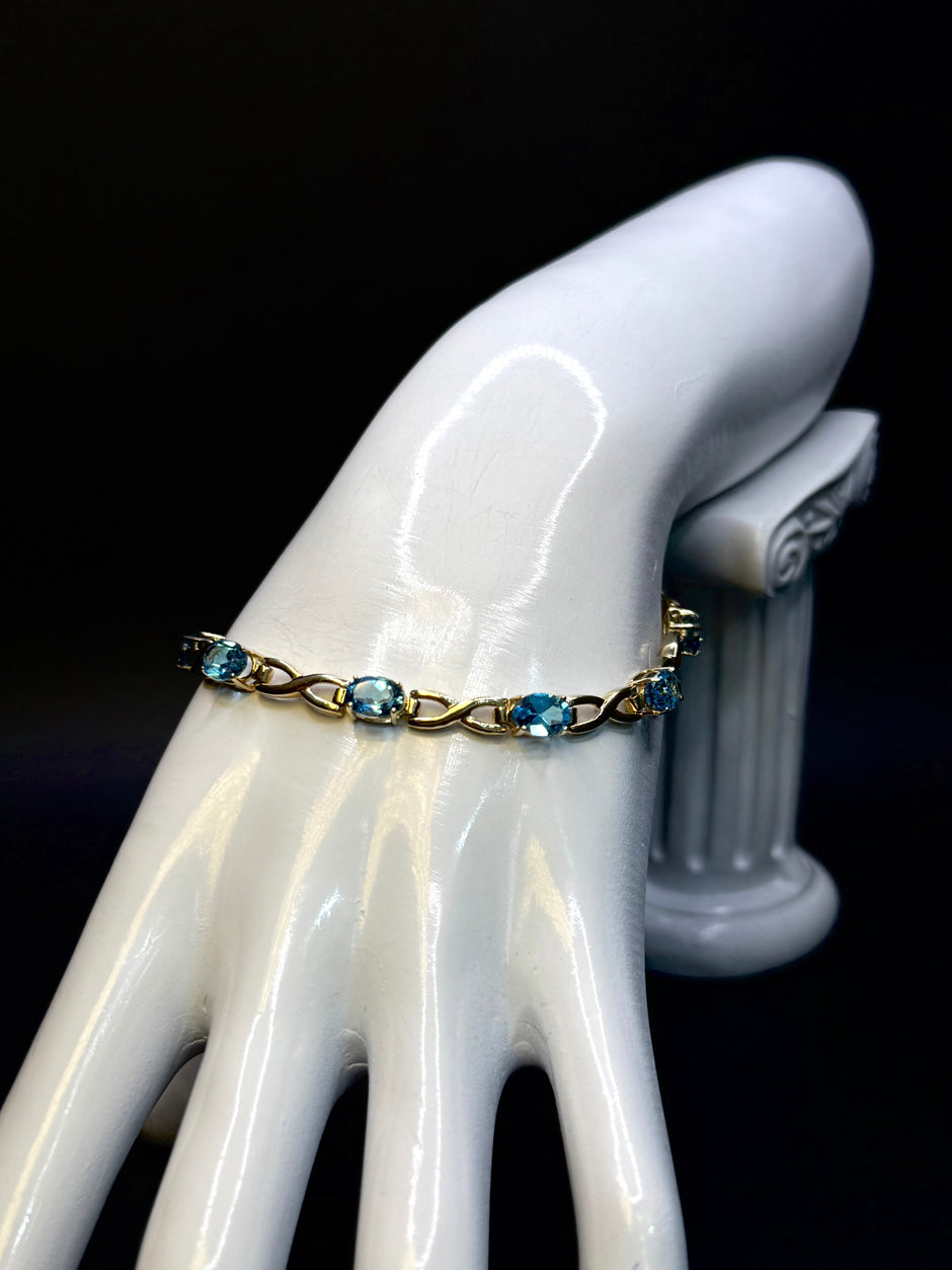 Topaz Tennis Gold Bracelet