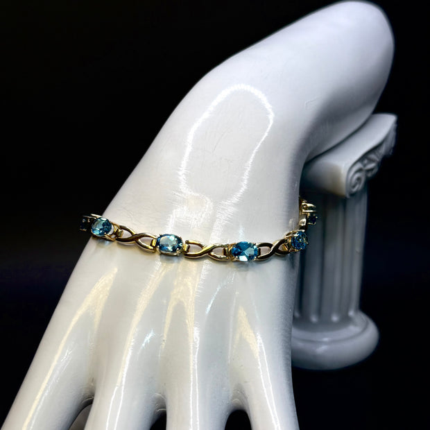 Topaz Tennis Gold Bracelet