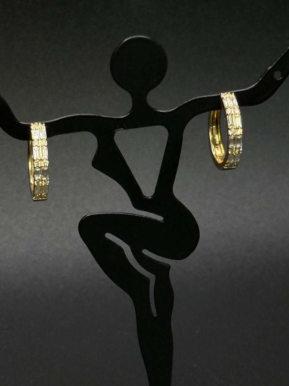 Diamond Gold Hoops