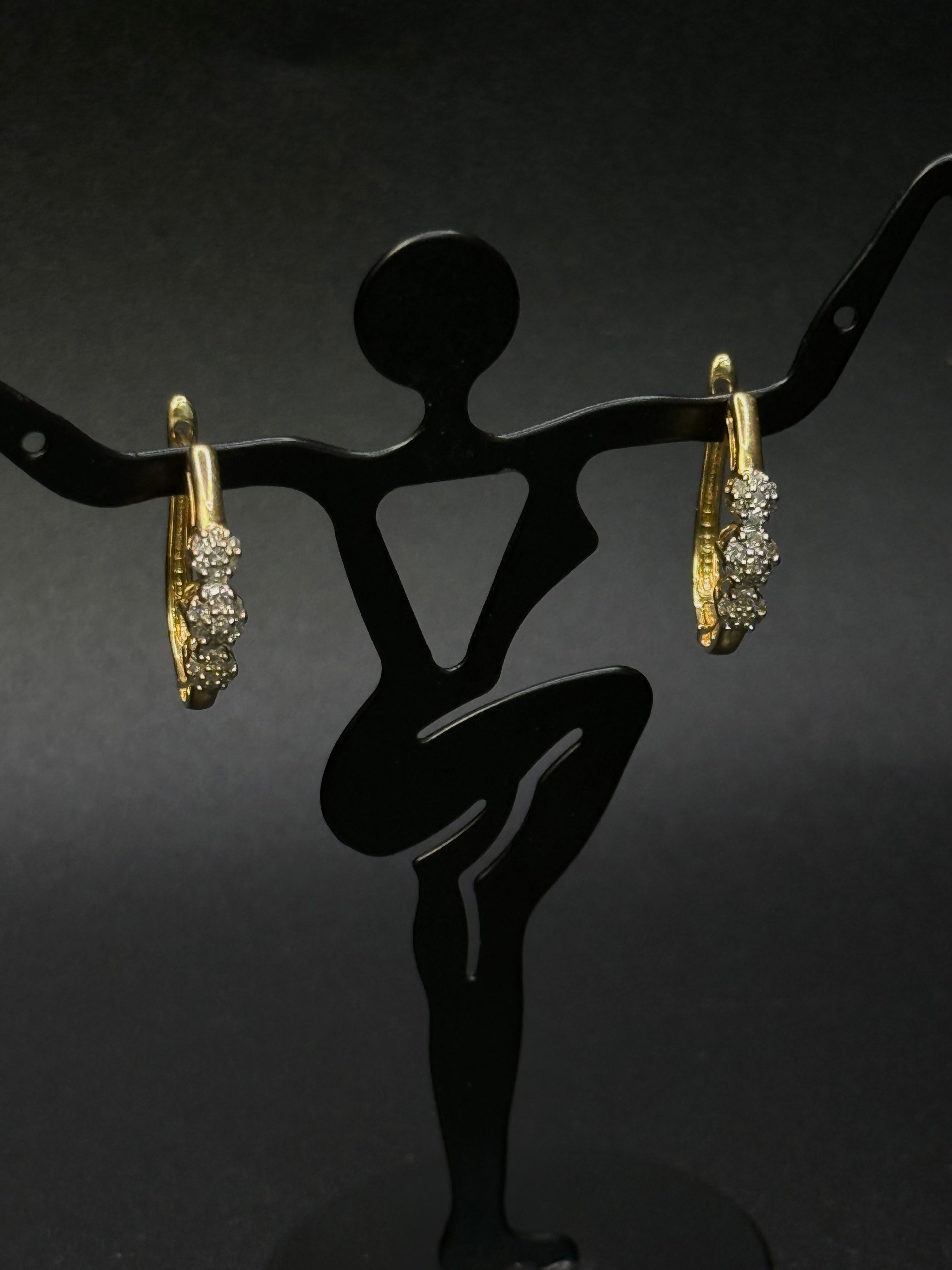 Gold Zircon Hoops