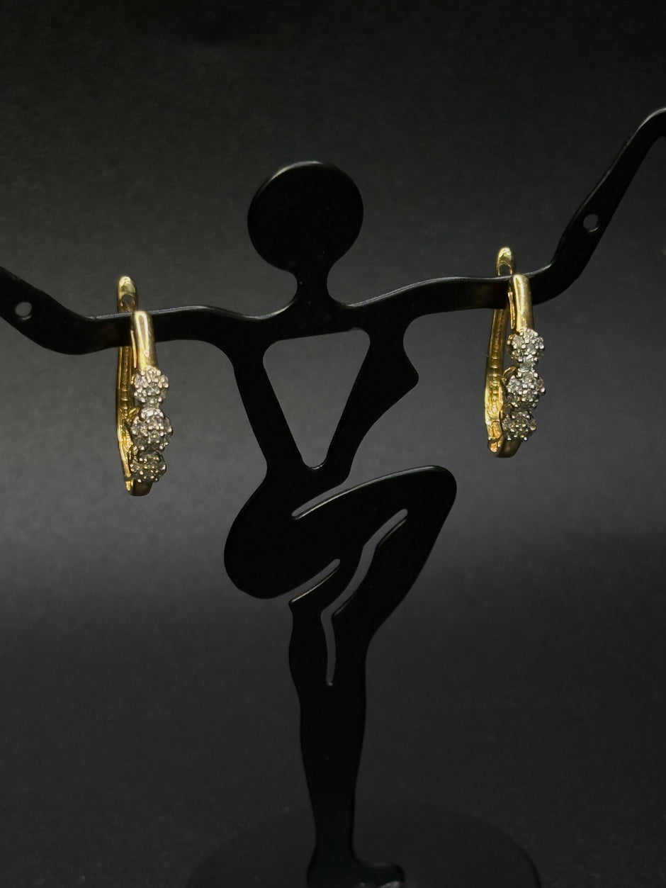 Gold Zircon Hoops