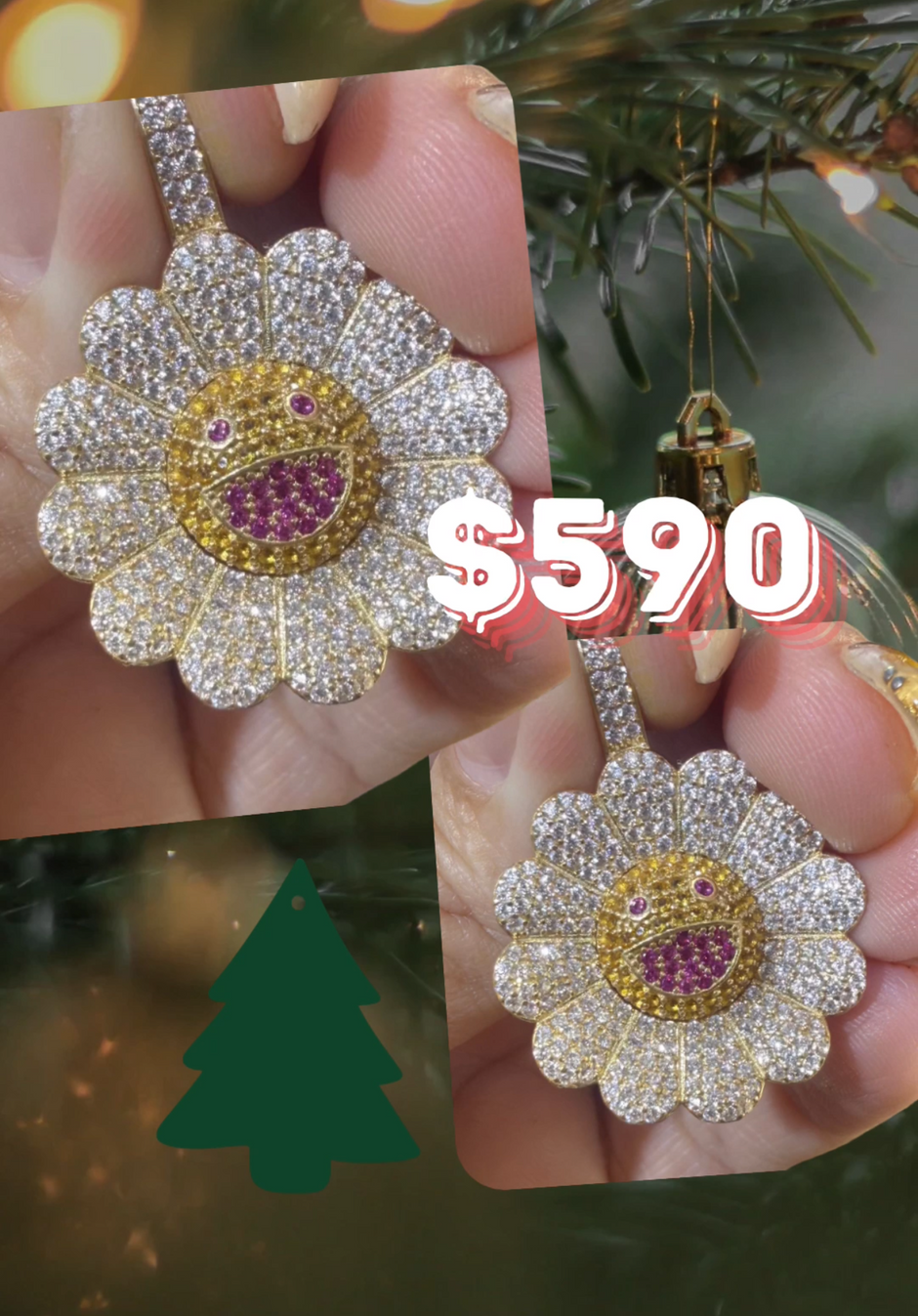 Murakami Flower Pendant