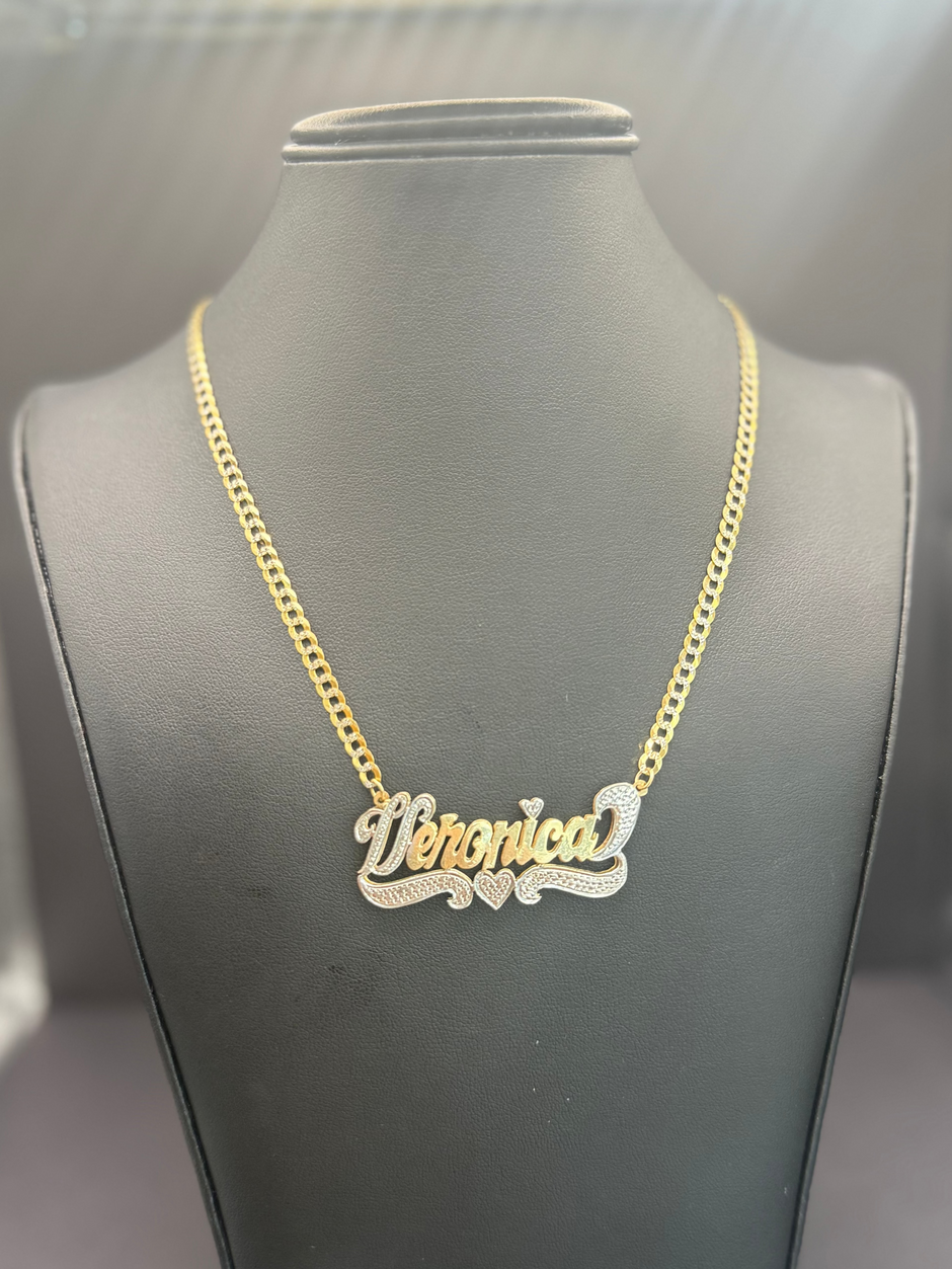 Gold Name Plate and Chain