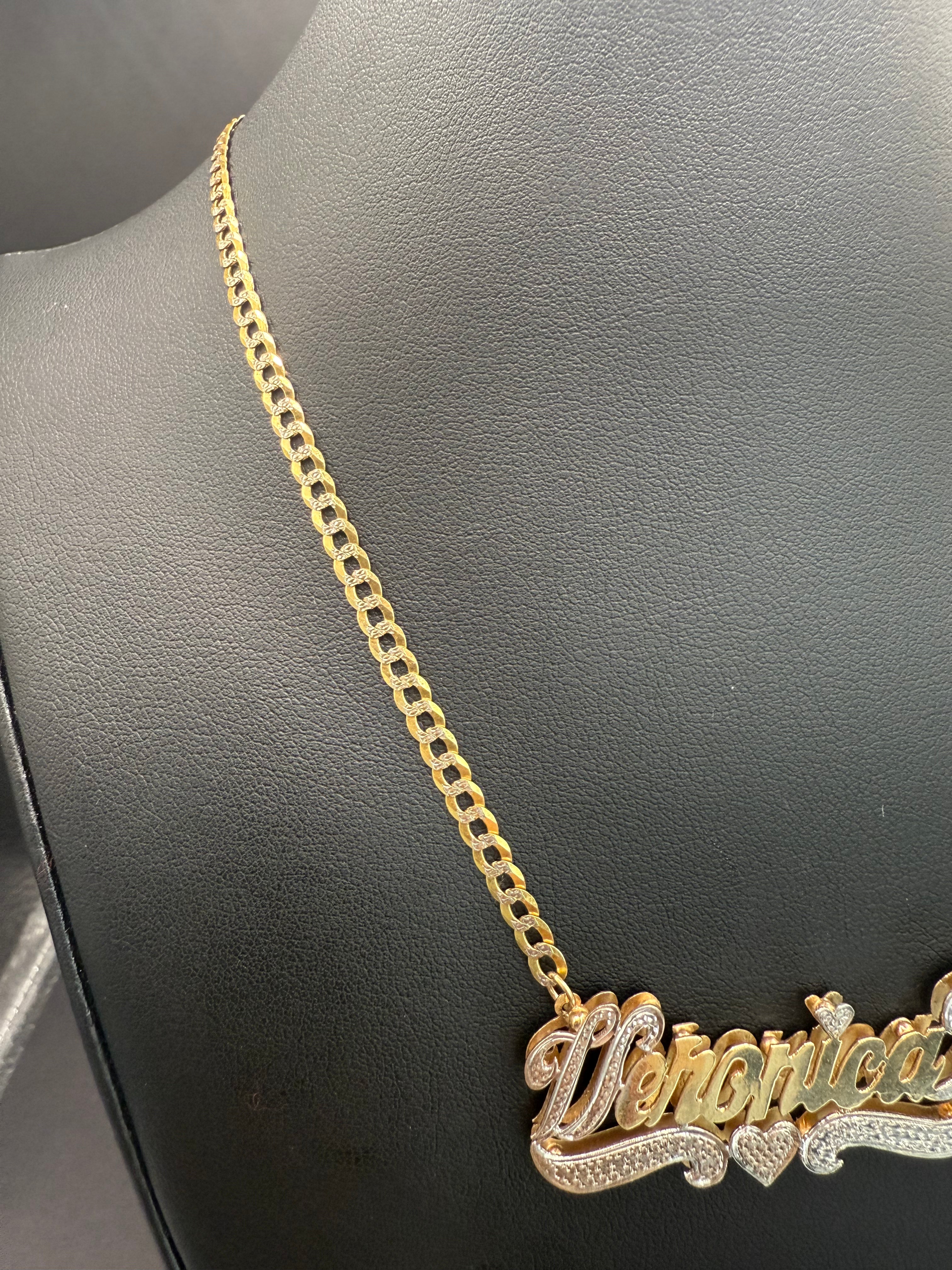 Gold Name Plate and Chain