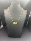 Single Plate Name Necklace With Cuban Chain