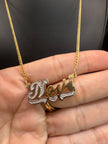 Single Plate Name Necklace With Cuban Chain