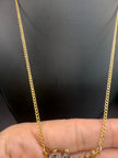 Single Plate Name Necklace With Cuban Chain