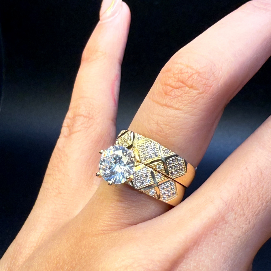 Gold Wedding Trio Set