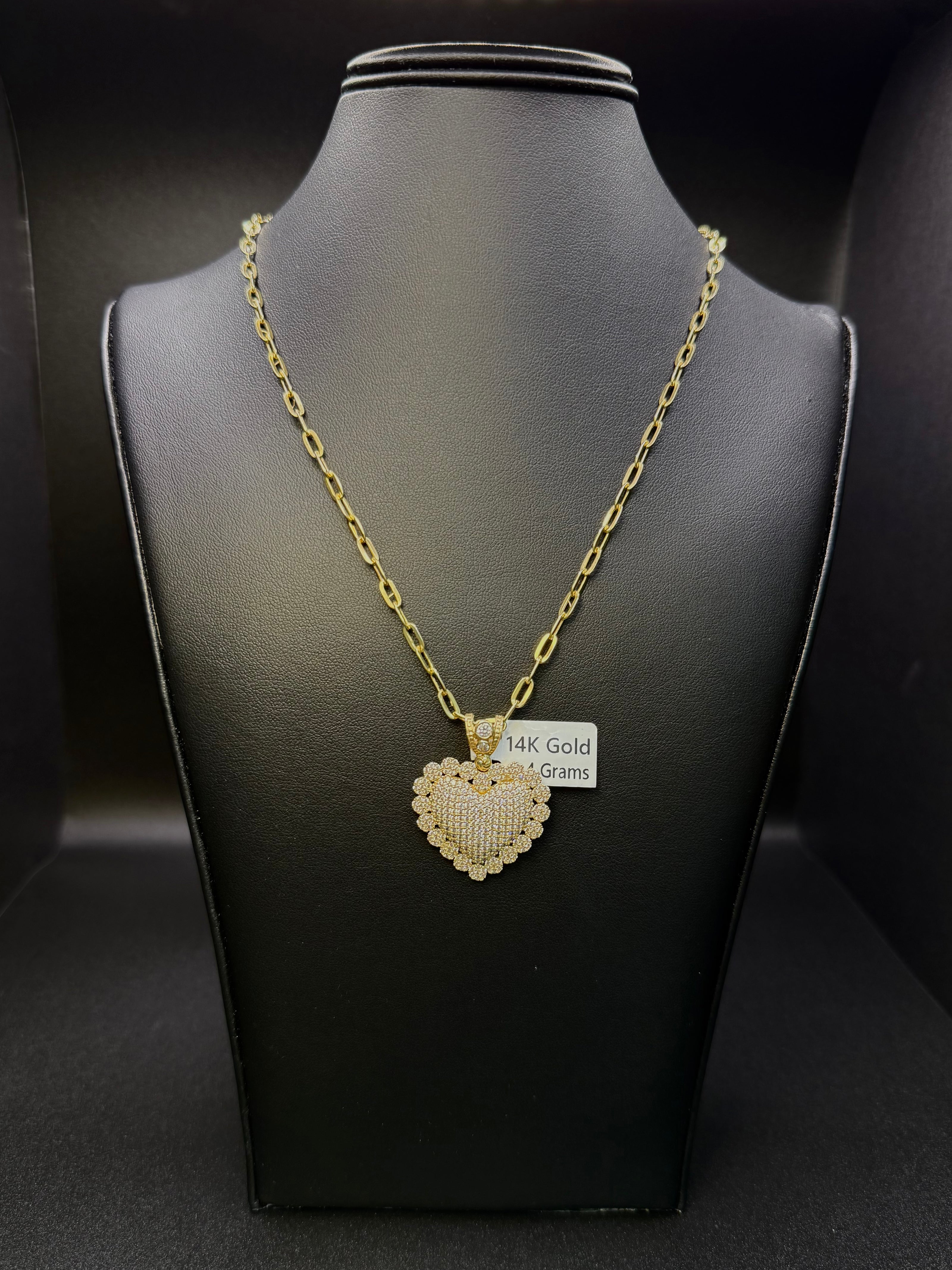 Gold Heart Pendant Necklace