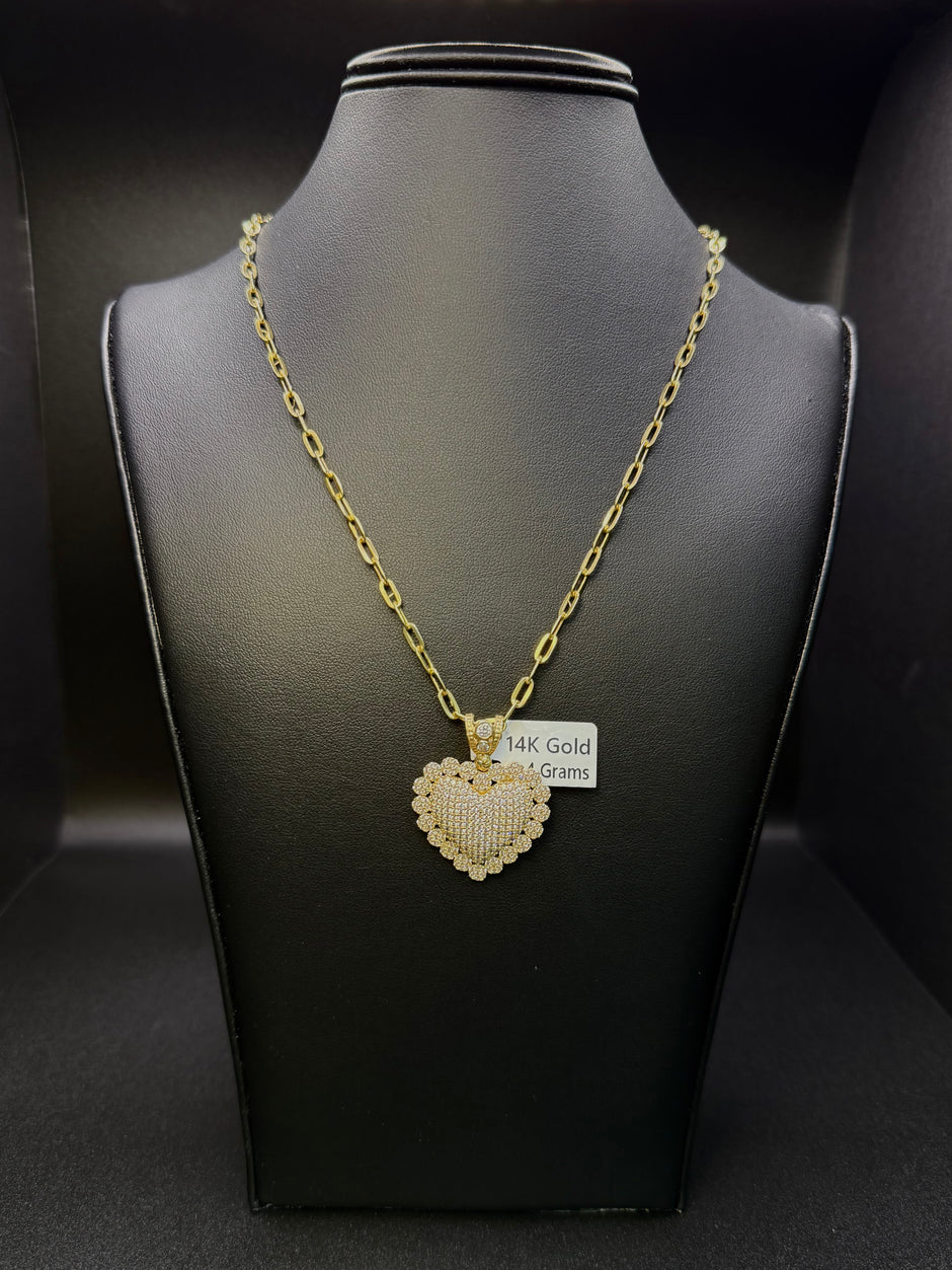 Gold Heart Pendant Necklace
