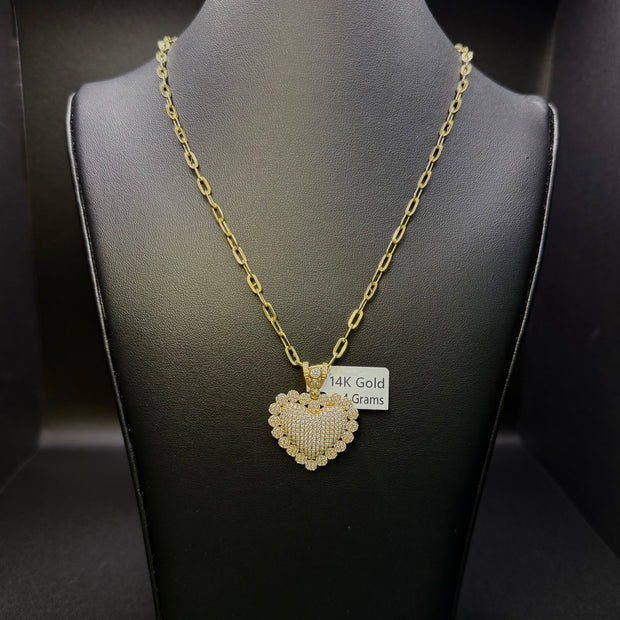 Gold Heart Pendant Necklace