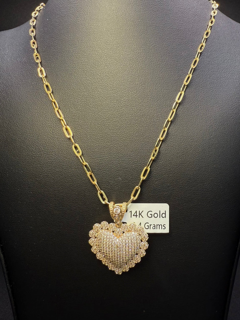 Gold Heart Pendant Necklace