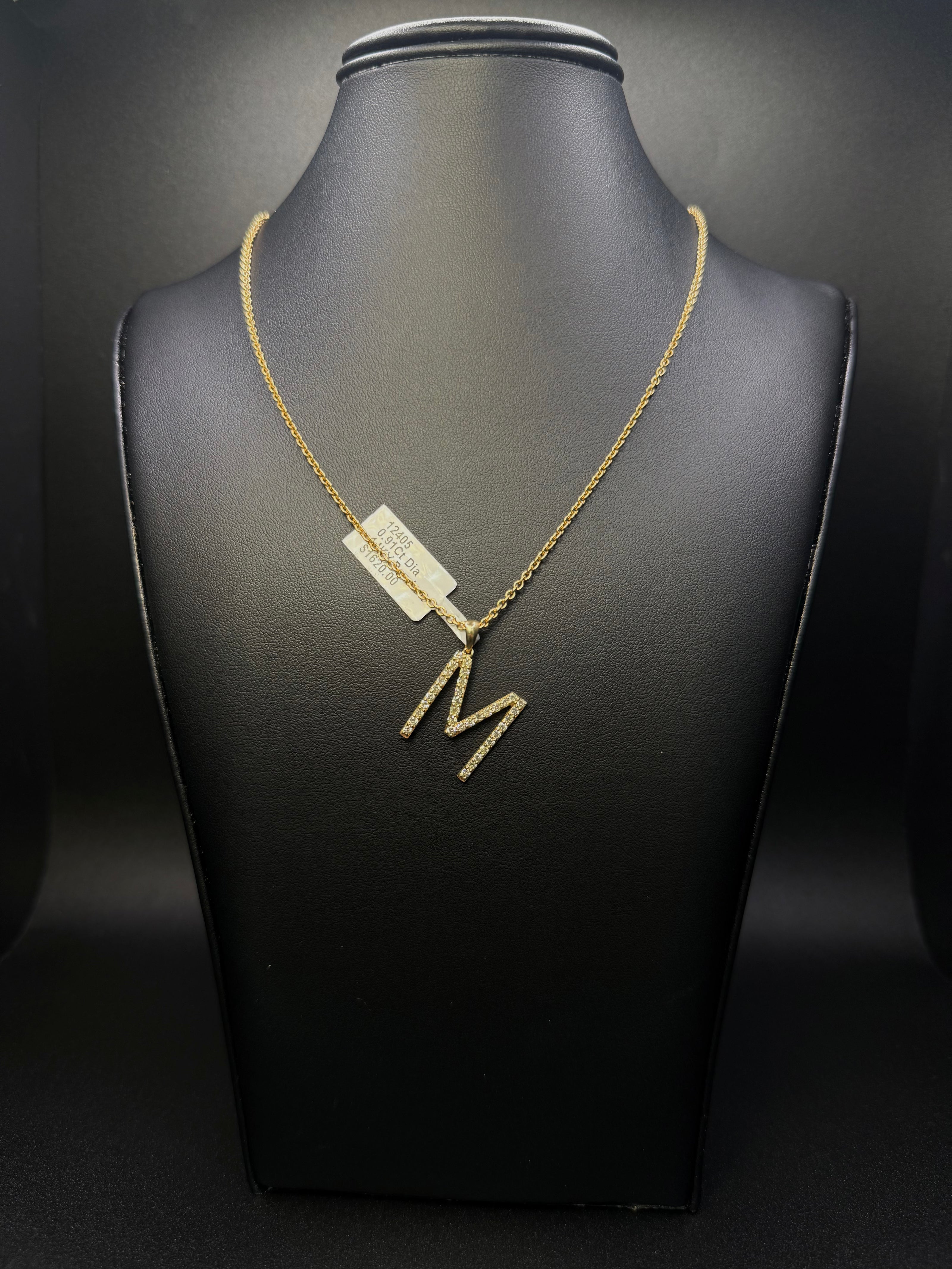 Chain with letter 'M' Diamond