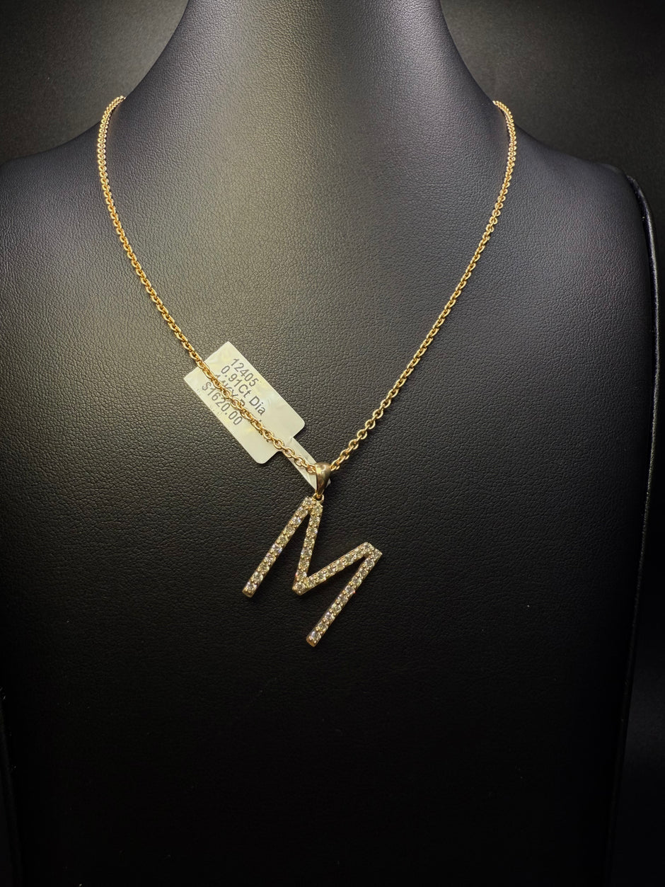 Chain with letter 'M' Diamond