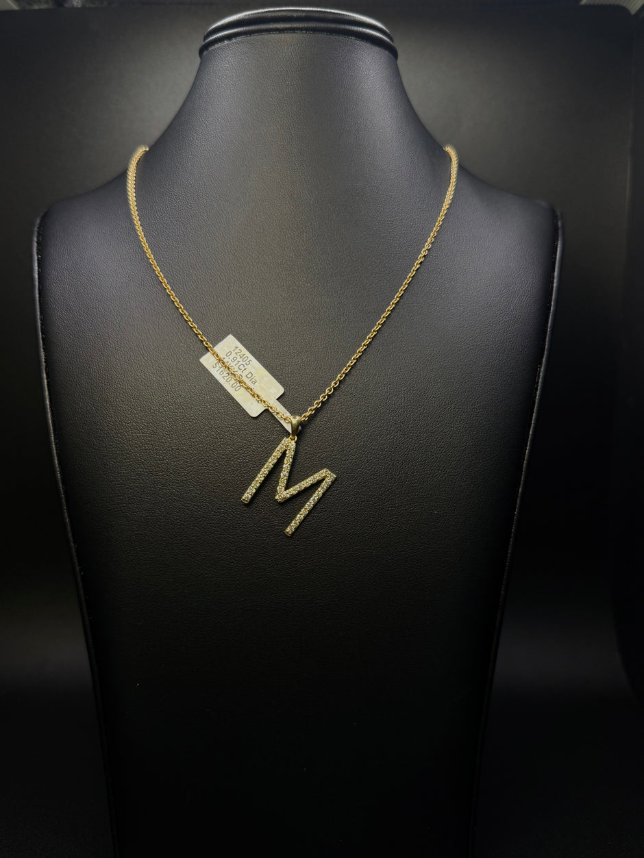 Chain with letter 'M' Diamond
